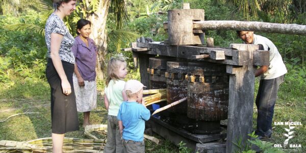 Trapiche tradicional de caña en la comunidad San Miguel